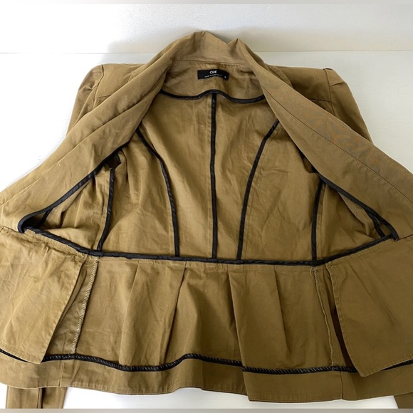 Cue Womens Jacket Khaki Brown Button Up Mid Length Office Work Business Size S 8 - Picture 9 of 9